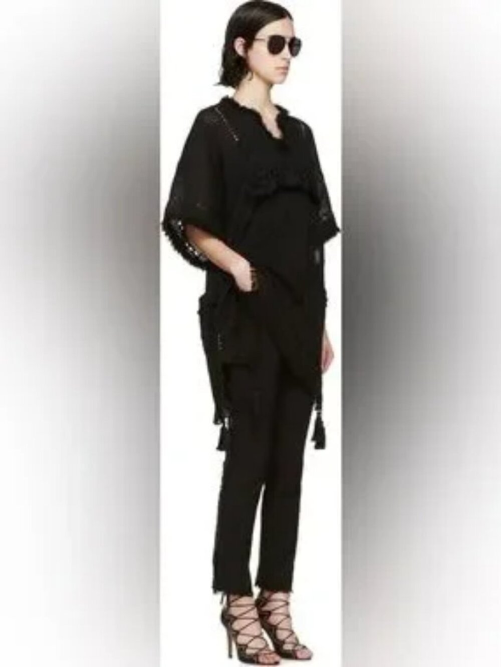 Isabel Marant Linen and Leather Fringe Isaiah Pants in Size 40